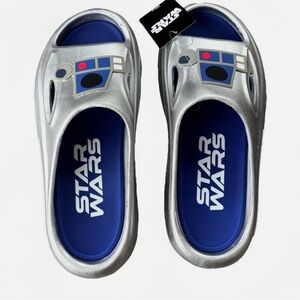 Star Wars R2-D2 Silver and Blue Slides men size 11 & size 8‎